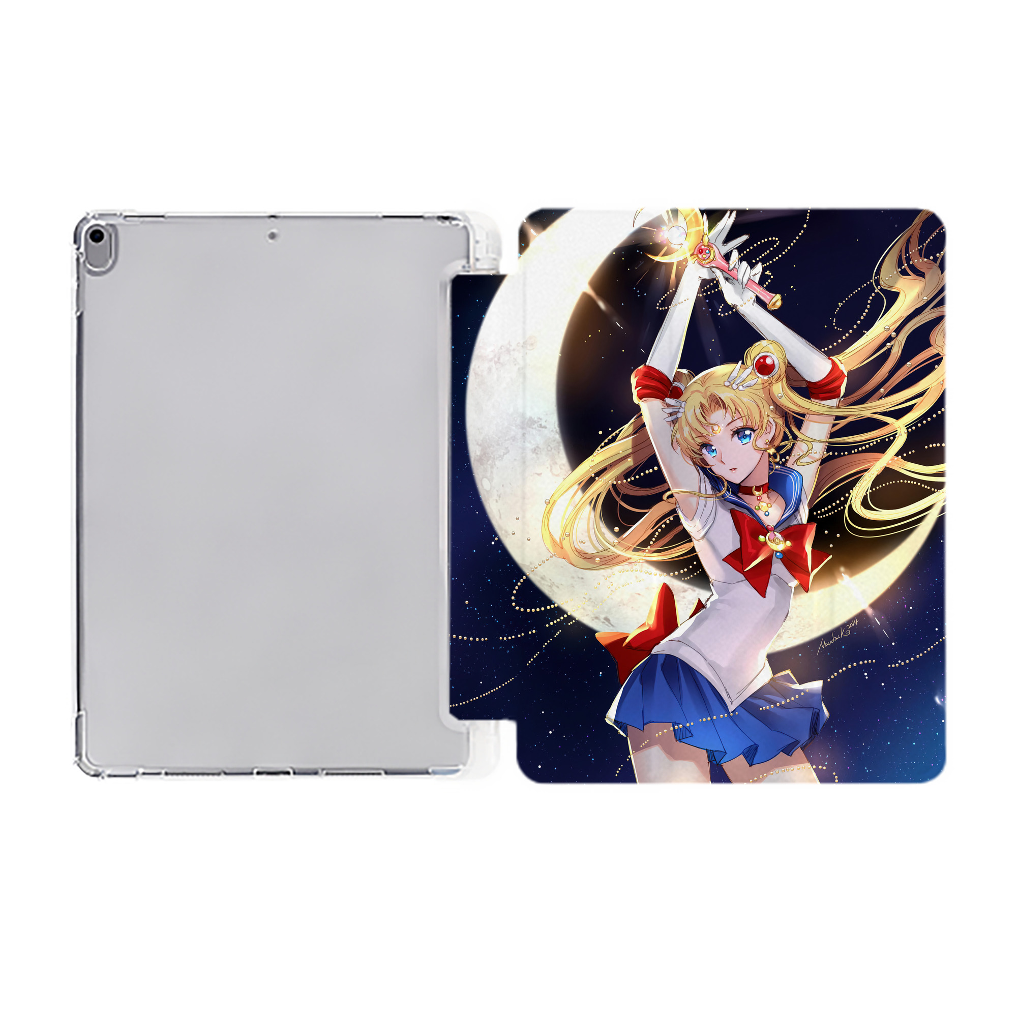 （画像用） 美少女戦士セーラームーン Sailor Moon IPad ケース ペン収納付き 三つ折りスタンド PUレザー×シリコン 対応機種9.5/10.5/10.9インチ